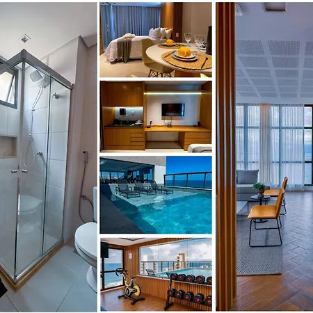 Studio 250M Da Praia I Piscina No Rooftop Com Vista Deslumbrante I Ar-Condicionado I Wifi 100Mbps I Estacionamento I Portaria 24H Salvador Exterior photo