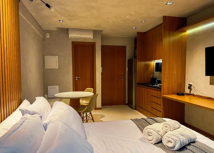 Studio 250M Da Praia I Piscina No Rooftop Com Vista Deslumbrante I Ar-Condicionado I Wifi 100Mbps I Estacionamento I Portaria 24H