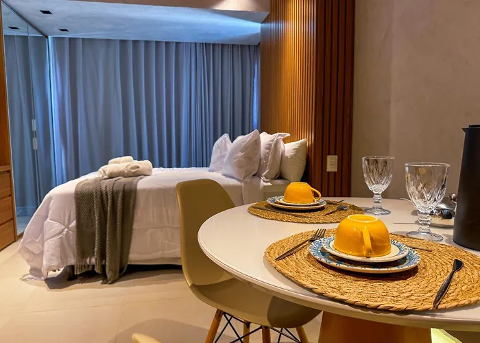 Studio 250M Da Praia I Piscina No Rooftop Com Vista Deslumbrante I Ar-Condicionado I Wifi 100Mbps I Estacionamento I Portaria 24H